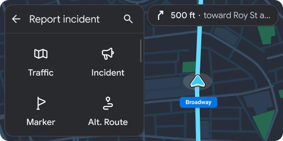 Example showing a grid of possible actions over a map