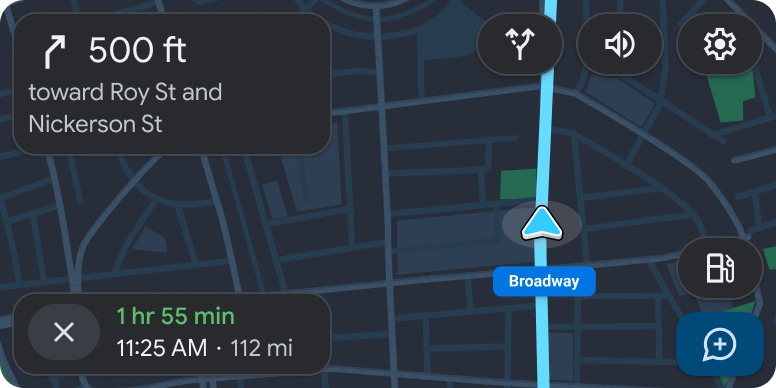 Navigation app opens