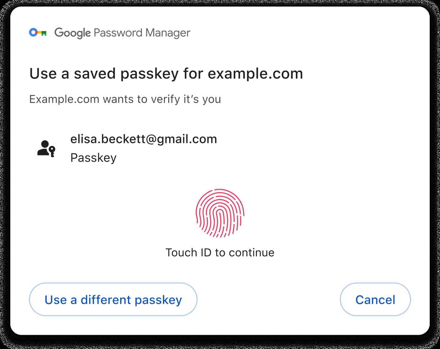 Touch ID based passkey sign-in on Chrome on macOS