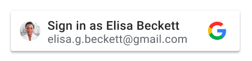 Personalized Sign-in with Google button.